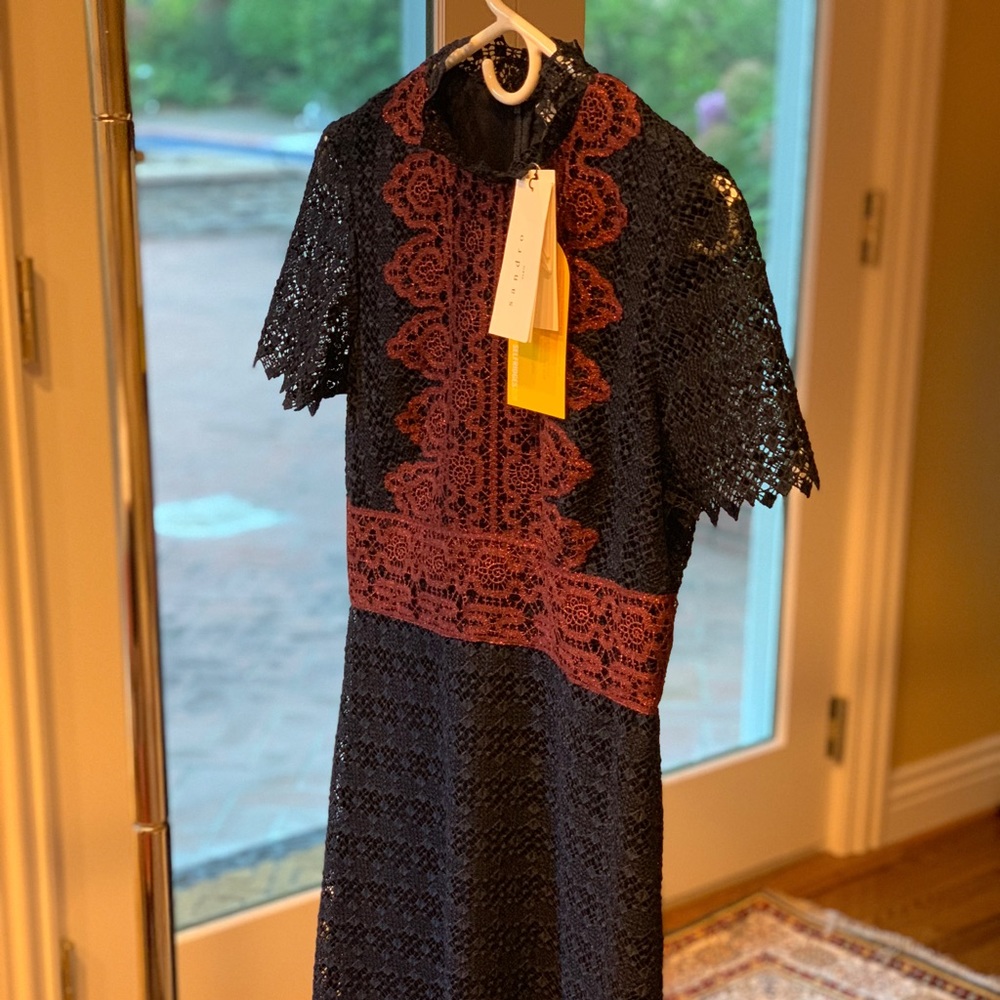 Sandro Lace Dress Navy Color